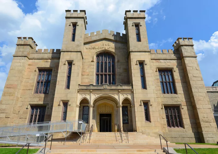 Historic,Wadsworth,Atheneum,Museum,Of,Art,In,Downtown,Hartford,,Connecticut,